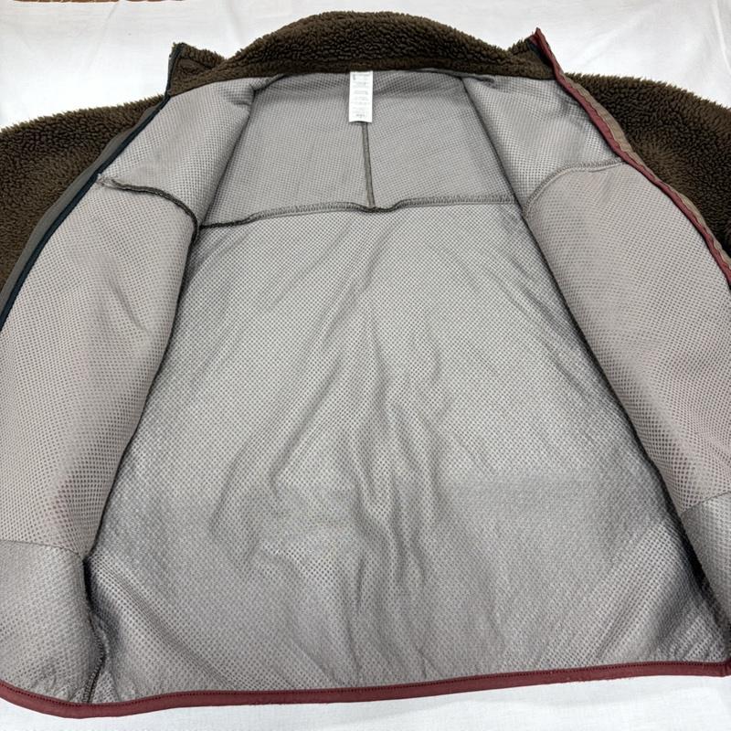 パタゴニア patagonia ジャケット、上着 ジャンパー、ブルゾン クラシック レトロ X ボア ジップアップ ジャケット ハイネック M ロゴ、文字 X 刺繍 茶 / ブラウン / brown X えんじ / ワインレッド / dark red メンズ USED 古着 中古 50163873