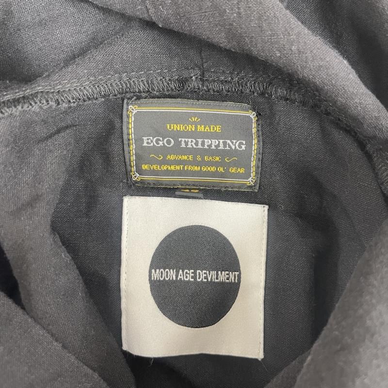 エゴトリッピング EGO TRIPPING パーカー 長袖 MOON AGE DEVILMENT コラボ レイヤード プルオーバー 半袖 パーカー 46 黒 / ブラック / black メンズ USED 古着 中古 50163874