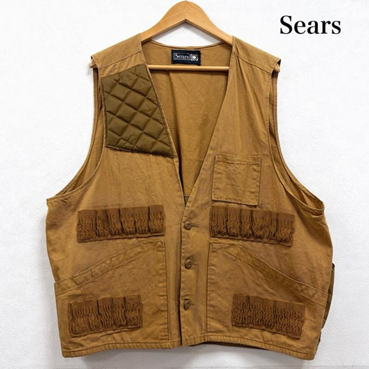 シアーズ SEARS ベスト ベスト 70s ヴィンテージ ハンティング ベスト USA - 無地 キャメル / キャメル / メンズ USED 古着 中古 50163876