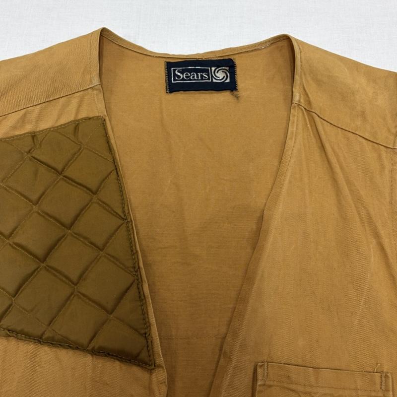 シアーズ SEARS ベスト ベスト 70s ヴィンテージ ハンティング ベスト USA - 無地 キャメル / キャメル / メンズ USED 古着 中古 50163876
