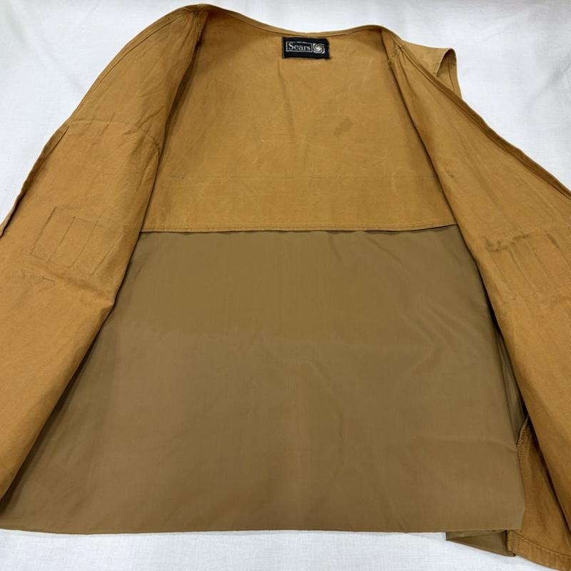 シアーズ SEARS ベスト ベスト 70s ヴィンテージ ハンティング ベスト USA - 無地 キャメル / キャメル / メンズ USED 古着 中古 50163876