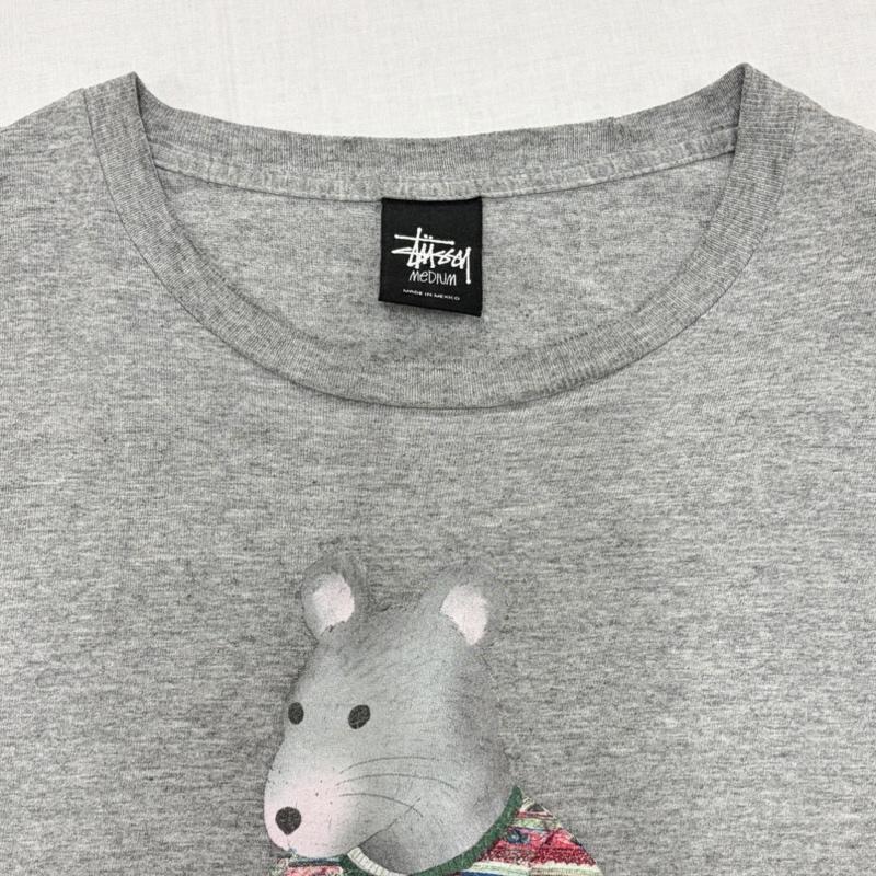 ステューシー STUSSY Tシャツ 半袖 ラット ロゴ グラフィック プリント 半袖 Tシャツ ストリート メキシコ製 M ロゴ、文字 X プリント 灰 / グレー / gray X マルチカラー / マルチカラー / multicolor メンズ USED 古着 中古 50163880