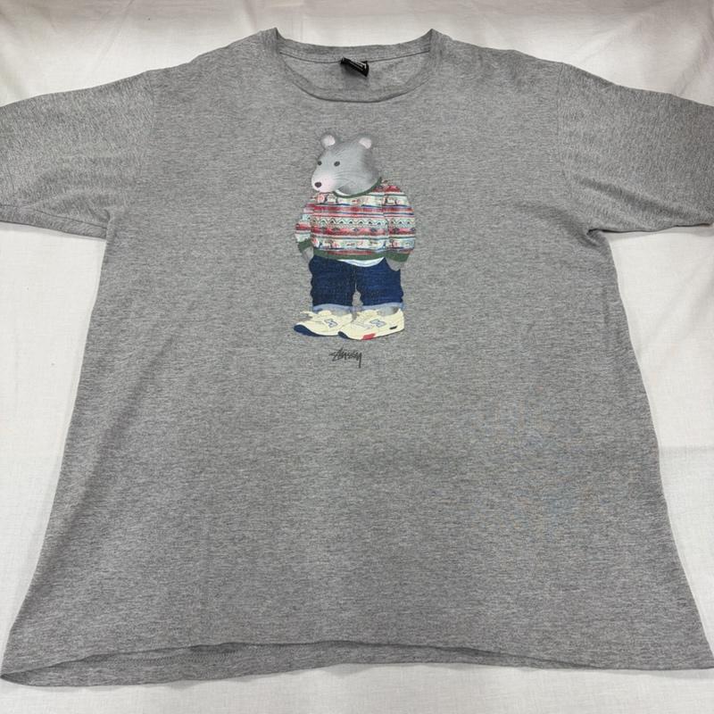 ステューシー STUSSY Tシャツ 半袖 ラット ロゴ グラフィック プリント 半袖 Tシャツ ストリート メキシコ製 M ロゴ、文字 X プリント 灰 / グレー / gray X マルチカラー / マルチカラー / multicolor メンズ USED 古着 中古 50163880