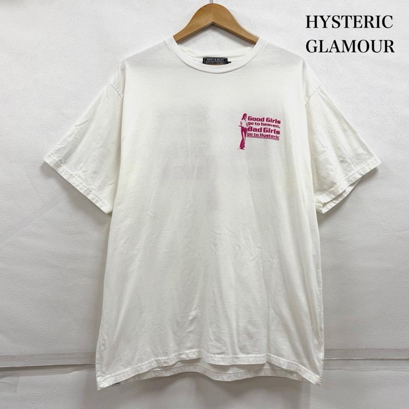 ヒステリックグラマー HYSTERIC GLAMOUR Tシャツ 半袖 GOOD BAD GIRLS 両面 ロゴ プリント 半袖 Tシャツ XL ロゴ、文字 X プリント 白 / ホワイト / white X 桃 / ピンク / pink メンズ USED 古着 中古 50163888