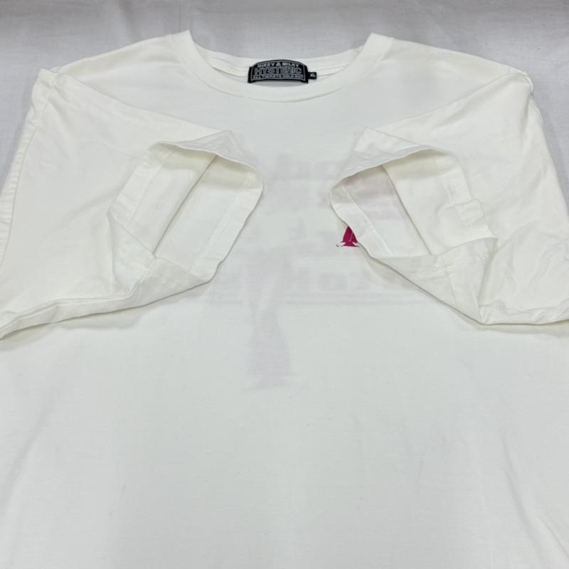 ヒステリックグラマー HYSTERIC GLAMOUR Tシャツ 半袖 GOOD BAD GIRLS 両面 ロゴ プリント 半袖 Tシャツ XL ロゴ、文字 X プリント 白 / ホワイト / white X 桃 / ピンク / pink メンズ USED 古着 中古 50163888