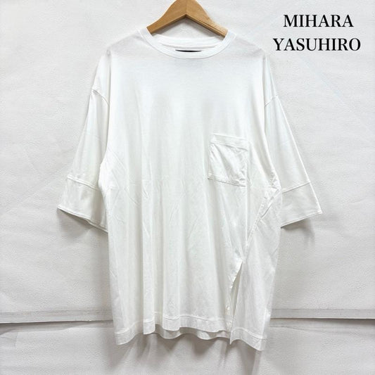 フィットミハラヤスヒロ FIT MIHARAYASUHIRO Tシャツ 半袖 半袖 ドロップショルダー 無地 Tシャツ サイドスリット ポケット 48 無地 X ワンポイント X ロゴ、文字 X 刺繍 白 / ホワイト / white メンズ USED 古着 中古 50163893