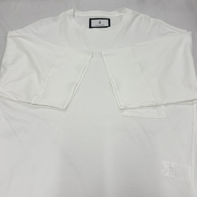 フィットミハラヤスヒロ FIT MIHARAYASUHIRO Tシャツ 半袖 半袖 ドロップショルダー 無地 Tシャツ サイドスリット ポケット 48 無地 X ワンポイント X ロゴ、文字 X 刺繍 白 / ホワイト / white メンズ USED 古着 中古 50163893