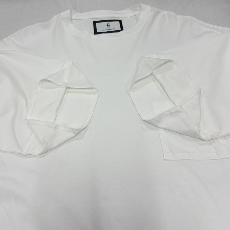 フィットミハラヤスヒロ FIT MIHARAYASUHIRO Tシャツ 半袖 半袖 ドロップショルダー 無地 Tシャツ サイドスリット ポケット 48 無地 X ワンポイント X ロゴ、文字 X 刺繍 白 / ホワイト / white メンズ USED 古着 中古 50163893