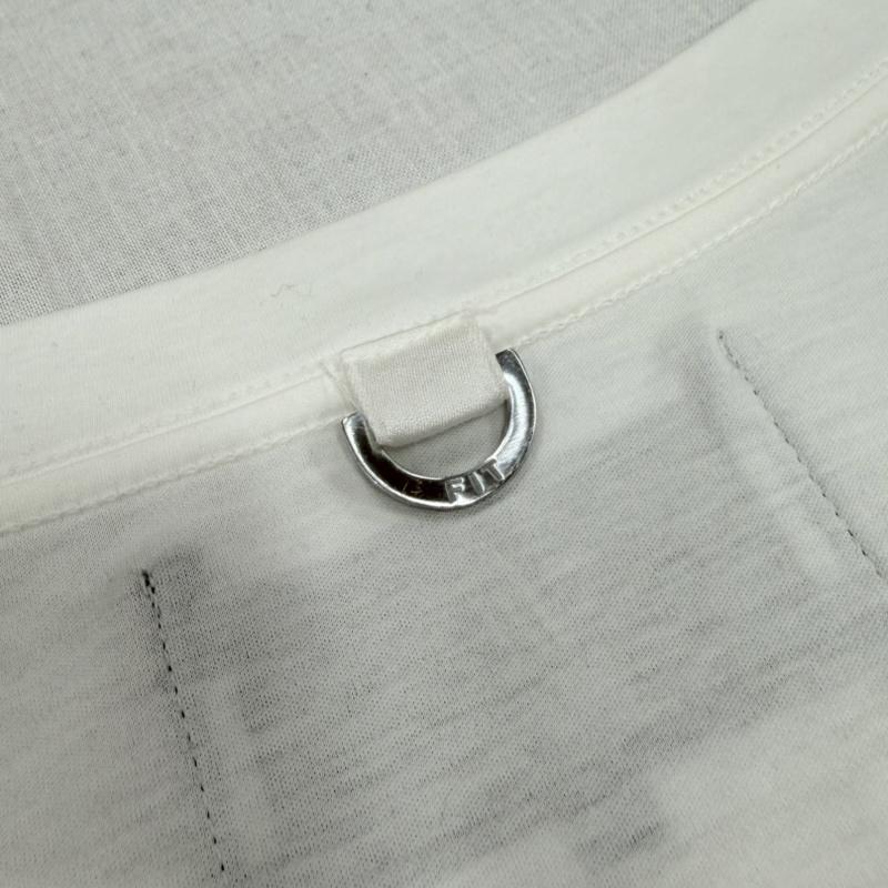 フィットミハラヤスヒロ FIT MIHARAYASUHIRO Tシャツ 半袖 半袖 ドロップショルダー 無地 Tシャツ サイドスリット ポケット 48 無地 X ワンポイント X ロゴ、文字 X 刺繍 白 / ホワイト / white メンズ USED 古着 中古 50163893