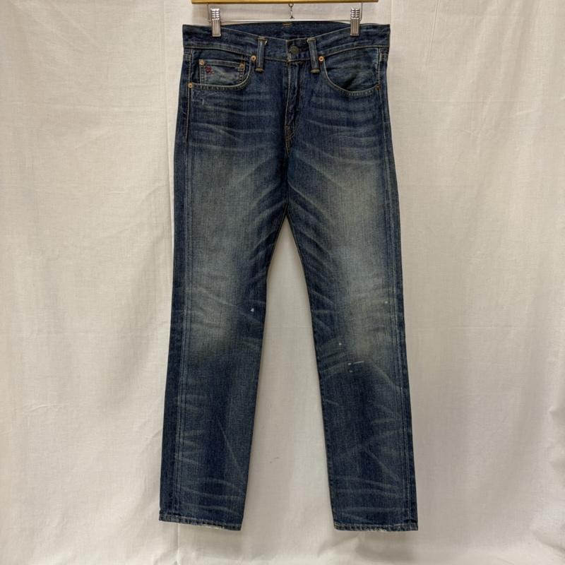 ラルフローレン RALPHLAUREN パンツ デニム、ジーンズ 00s SLIMデニムパンツ 牛革レザーパッチ 30/30 ジップフライ 30インチ 無地 インディゴ / インディゴ / Indigo メンズ USED 古着 中古 50163903