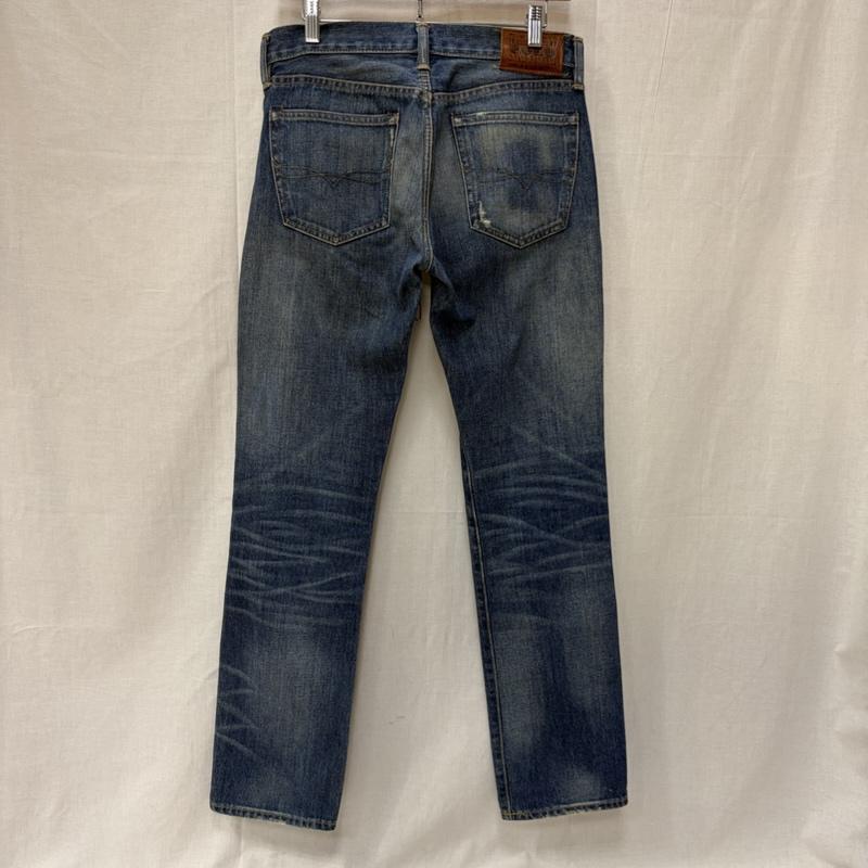 ラルフローレン RALPHLAUREN パンツ デニム、ジーンズ 00s SLIMデニムパンツ 牛革レザーパッチ 30/30 ジップフライ 30インチ 無地 インディゴ / インディゴ / Indigo メンズ USED 古着 中古 50163903