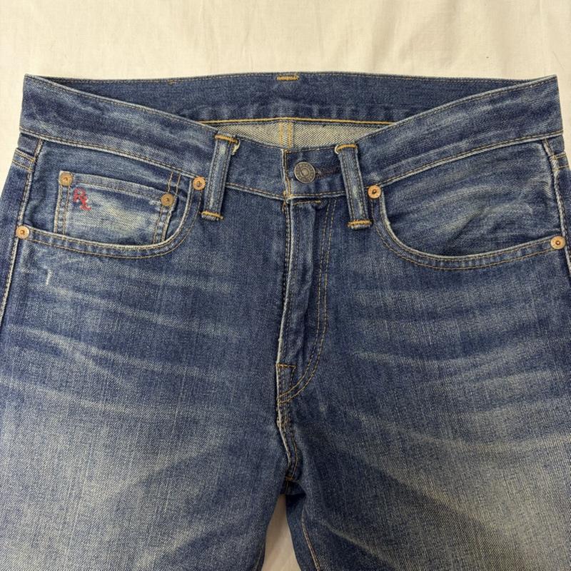 ラルフローレン RALPHLAUREN パンツ デニム、ジーンズ 00s SLIMデニムパンツ 牛革レザーパッチ 30/30 ジップフライ 30インチ 無地 インディゴ / インディゴ / Indigo メンズ USED 古着 中古 50163903