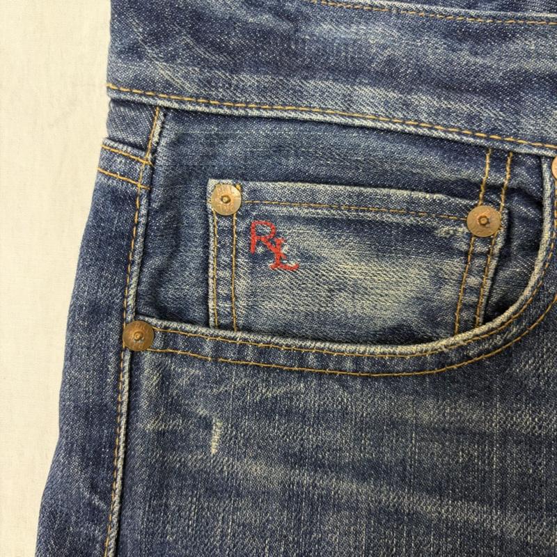 ラルフローレン RALPHLAUREN パンツ デニム、ジーンズ 00s SLIMデニムパンツ 牛革レザーパッチ 30/30 ジップフライ 30インチ 無地 インディゴ / インディゴ / Indigo メンズ USED 古着 中古 50163903