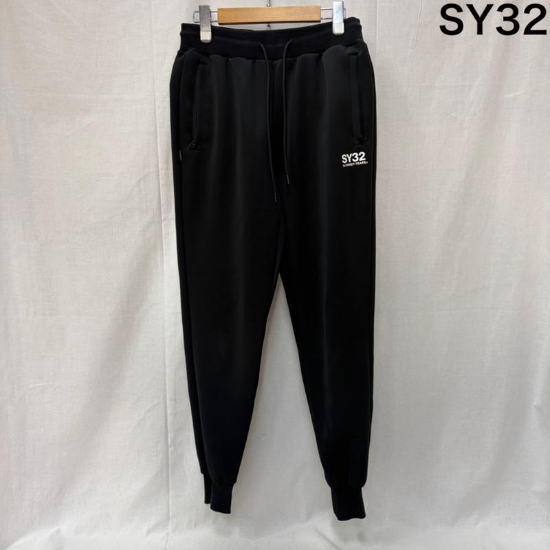 エスワイサーティトゥバイスィートイヤーズ SY32 by SWEET YEARS ボトムス ボトムス DOUBLE KNIT BASIC PANTS 13495 M Black トラックパンツ ジョガーパンツ M ワンポイント 黒 / ブラック / black メンズ USED 古着 中古 50163910