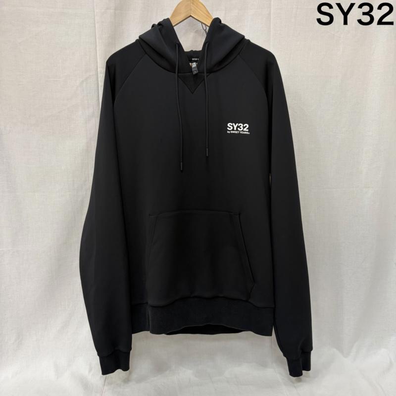 エスワイサーティトゥバイスィートイヤーズ SY32 by SWEET YEARS パーカー 長袖 DOUBLE KNIT EMBOSS LOGO P/O HOODIE 12562 L Black L ワンポイント 黒 / ブラック / black メンズ USED 古着 中古 50163911