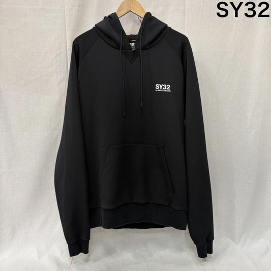 エスワイサーティトゥバイスィートイヤーズ SY32 by SWEET YEARS パーカー 長袖 DOUBLE KNIT EMBOSS LOGO P/O HOODIE 12562 L Black L ワンポイント 黒 / ブラック / black メンズ USED 古着 中古 50163911