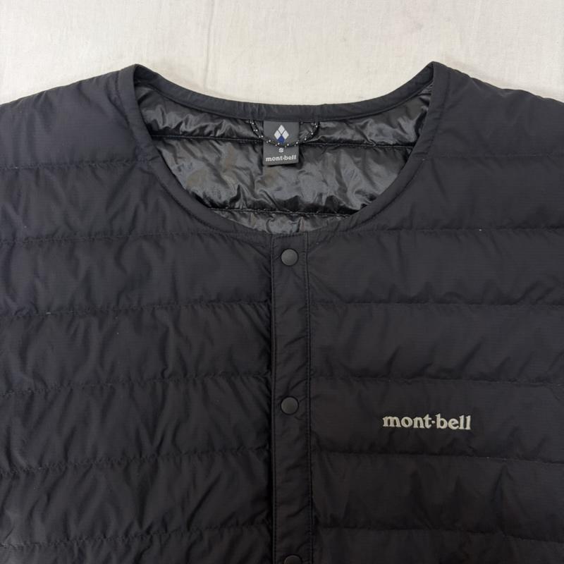 モンベル mont-bell ジャケット、上着 ダウンジャケット スペリオダウン ラウンドネックジャケット S Black 1101666 ノーカラー S ロゴ、文字 黒 / ブラック / black メンズ USED 古着 中古 50163913