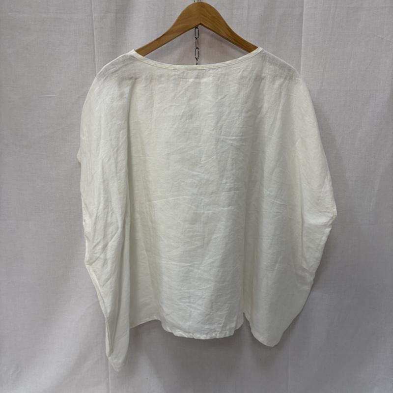 古着 USED トップス トップス LAITERIE レイトリー Bigプルオーバー フレンチスリーブ White リネン FREE 無地 白 / ホワイト / white レディース USED 古着 中古 50163915
