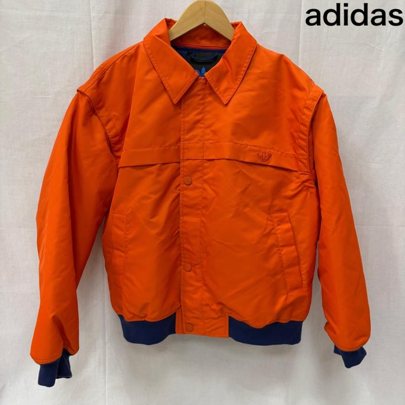 アディダス adidas ジャケット、上着 ジャンパー、ブルゾン ボンバージャケット ベスト 2Way HB1699 Orange M ロゴ、文字 橙 / オレンジ / orange X 紺 / ネイビー / navy メンズ USED 古着 中古 50163920