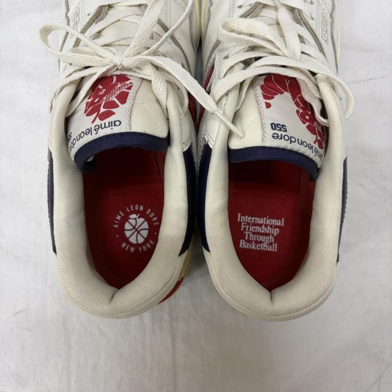 ニューバランス New Balance スニーカー スニーカー Aime Leon Dore × New Balance 550 Red US10.5/28.5cm Dワイズ US：10.5 ロゴ、文字 白 / ホワイト / white X 青 / ブルー / blue X 赤 / レッド / red メンズ USED 古着 中古 50163922