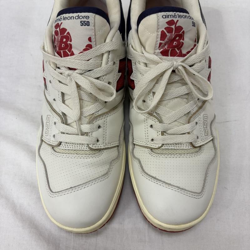ニューバランス New Balance スニーカー スニーカー Aime Leon Dore × New Balance 550 Red US10.5/28.5cm Dワイズ US：10.5 ロゴ、文字 白 / ホワイト / white X 青 / ブルー / blue X 赤 / レッド / red メンズ USED 古着 中古 50163922