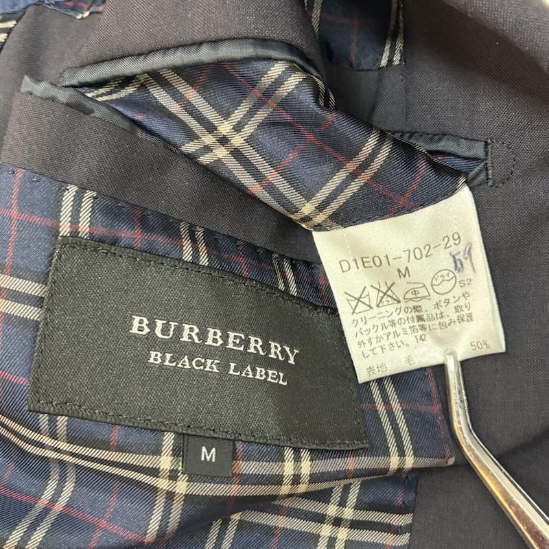バーバリーブラックレーベル BURBERRY BLACK LABEL ジャケット、上着 ジャケット、ブレザー ウール ポリ テーラード ジャケット 2B D1E01-702-29 M メンズ USED 古着 中古 50163923