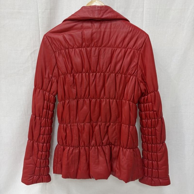 古着 USED ジャケット、上着 レザージャケット ARBORENTE 羊革 ラムレザー ショートコート Red L L 無地 赤 / レッド / red レディース USED 古着 中古 50163924