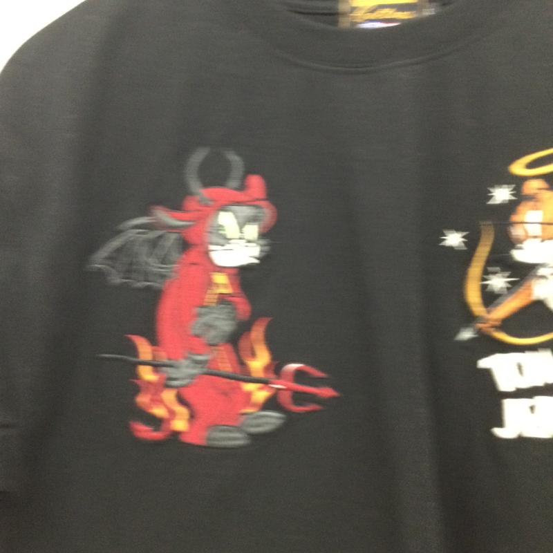 ヴァンソン VANSON Tシャツ 半袖 VANSON バンソン TOM & JERRY トムとジェリー コラボ 刺繍 半袖 Tシャツ L 刺繍 黒 / ブラック / black メンズ USED 古着 中古 50163925