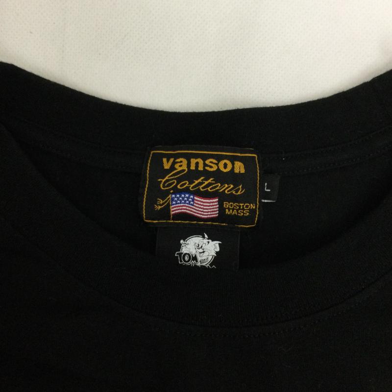 ヴァンソン VANSON Tシャツ 半袖 VANSON バンソン TOM & JERRY トムとジェリー コラボ 刺繍 半袖 Tシャツ L 刺繍 黒 / ブラック / black メンズ USED 古着 中古 50163925