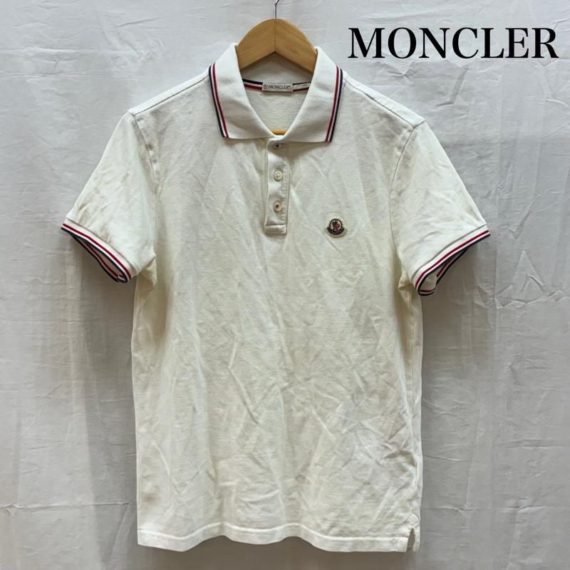 モンクレール MONCLER ポロシャツ 半袖 鹿の子 半袖 ポロシャツ D20918345600 M 白 / ホワイト / white メンズ USED 古着 中古 50163927