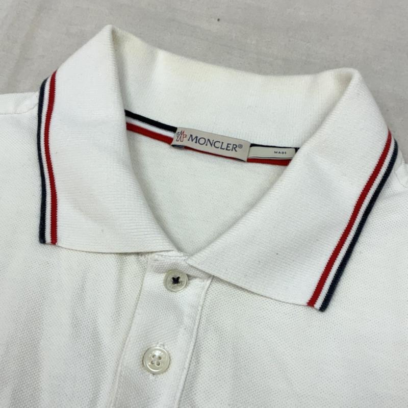 モンクレール MONCLER ポロシャツ 半袖 鹿の子 半袖 ポロシャツ D20918345600 M 白 / ホワイト / white メンズ USED 古着 中古 50163927
