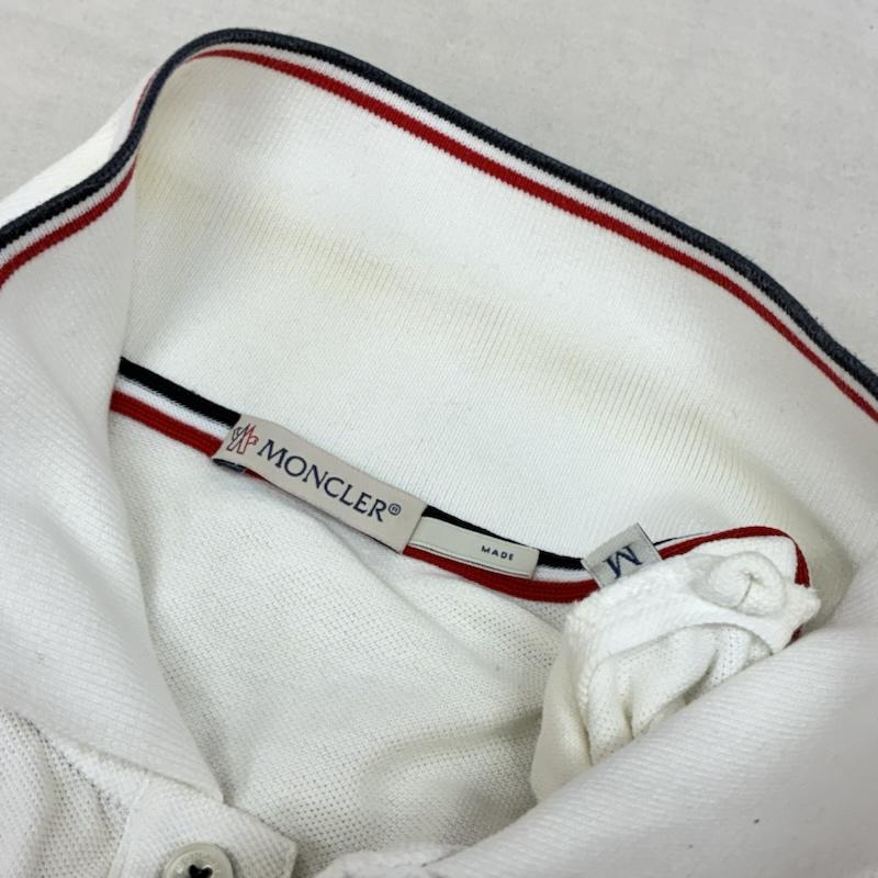 モンクレール MONCLER ポロシャツ 半袖 鹿の子 半袖 ポロシャツ D20918345600 M 白 / ホワイト / white メンズ USED 古着 中古 50163927