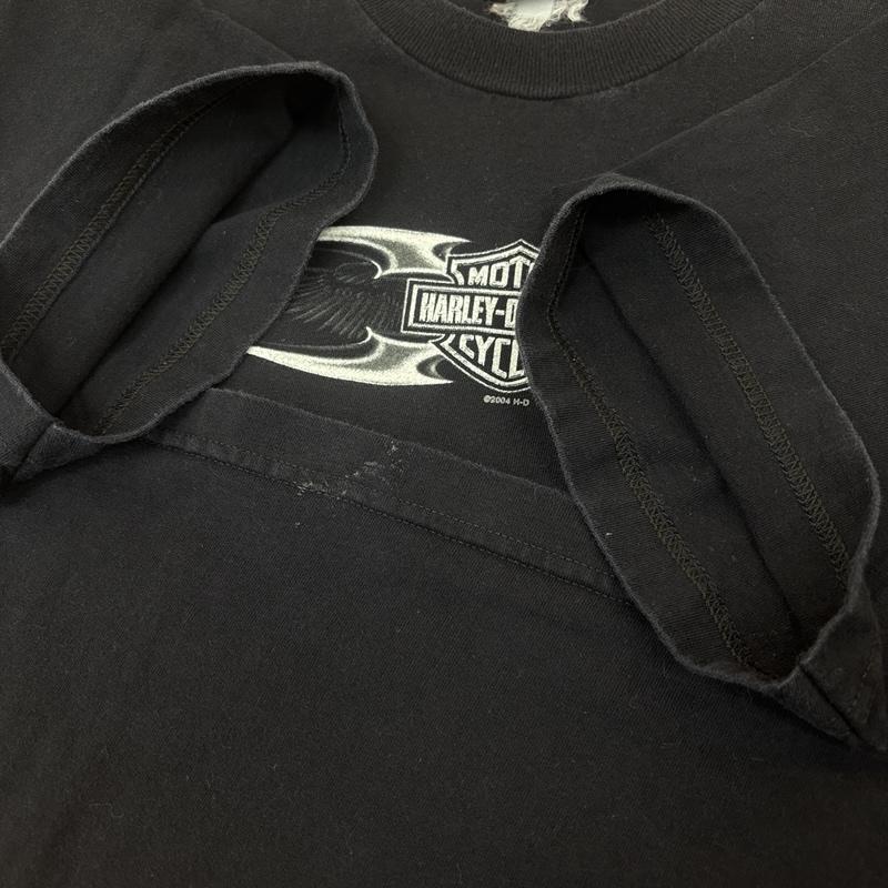 ハーレーダビッドソン Harley-Davidson Tシャツ 半袖 00s 03年 04年 シールド バー ロゴ クルーネック 半袖 Tシャツ XL 黒 / ブラック / black メンズ USED 古着 中古 50163939