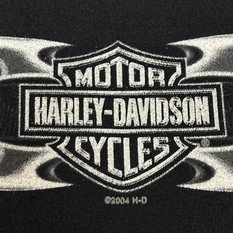 ハーレーダビッドソン Harley-Davidson Tシャツ 半袖 00s 03年 04年 シールド バー ロゴ クルーネック 半袖 Tシャツ XL 黒 / ブラック / black メンズ USED 古着 中古 50163939
