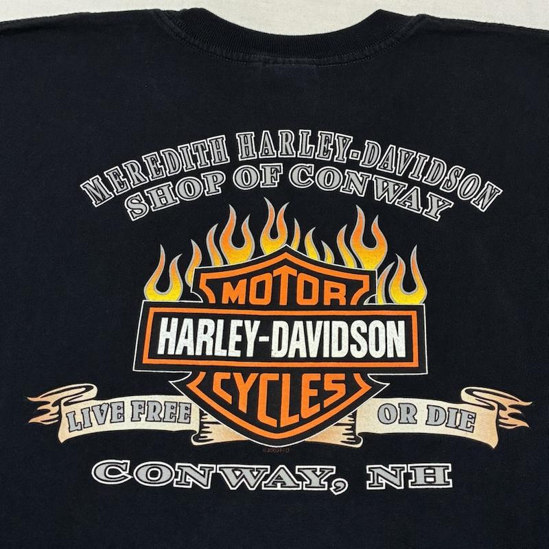 ハーレーダビッドソン Harley-Davidson Tシャツ 半袖 00s 03年 04年 シールド バー ロゴ クルーネック 半袖 Tシャツ XL 黒 / ブラック / black メンズ USED 古着 中古 50163939