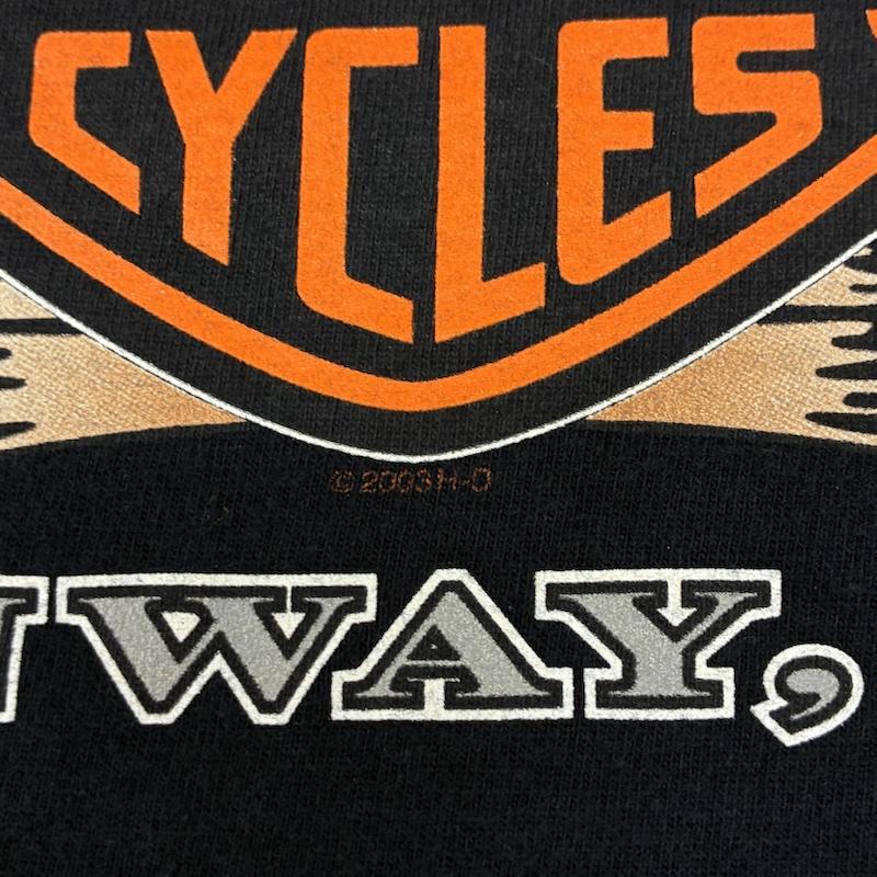 ハーレーダビッドソン Harley-Davidson Tシャツ 半袖 00s 03年 04年 シールド バー ロゴ クルーネック 半袖 Tシャツ XL 黒 / ブラック / black メンズ USED 古着 中古 50163939