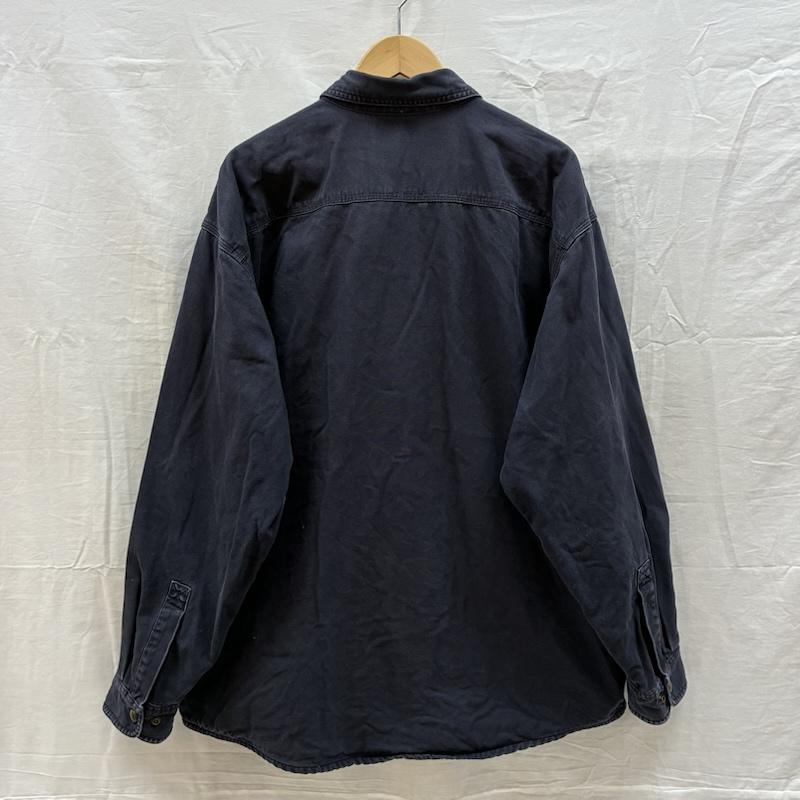 カーハート Carhartt シャツ、ブラウス 長袖 896MDT ダック ワーク シャツ ジャケット チェックライナー カバーオール L 紺 / ネイビー / navy メンズ USED 古着 中古 50163942