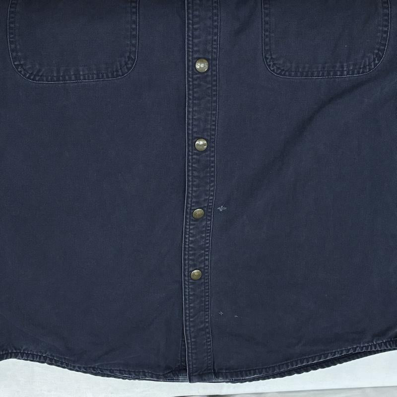 カーハート Carhartt シャツ、ブラウス 長袖 896MDT ダック ワーク シャツ ジャケット チェックライナー カバーオール L 紺 / ネイビー / navy メンズ USED 古着 中古 50163942