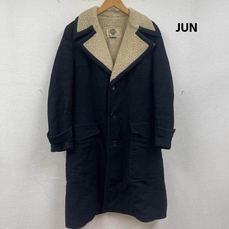 ジュン JUN コート コート一般 70s 80s 昭和 レトロ期 ロング丈 裏ボア ヴィンテージ コート M 黒 / ブラック / black メンズ USED 古着 中古 50163950