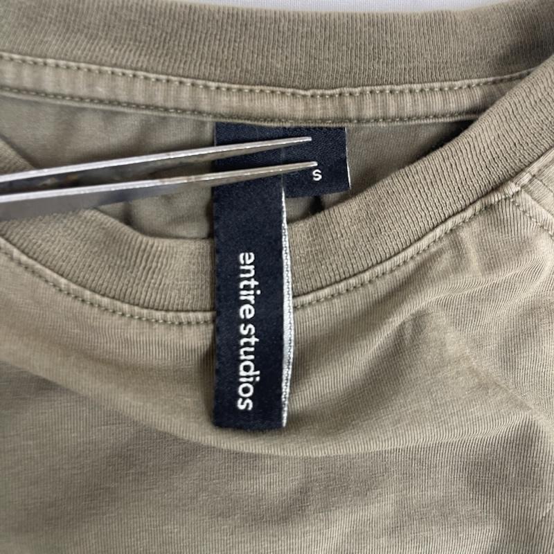 エンタイアスタジオ entire studios Tシャツ 半袖 STUDIOS MINI TEE ステッチ ライン クルーネック Tシャツ S カーキオリーブ / カーキオリーブ / メンズ USED 古着 中古 50163952