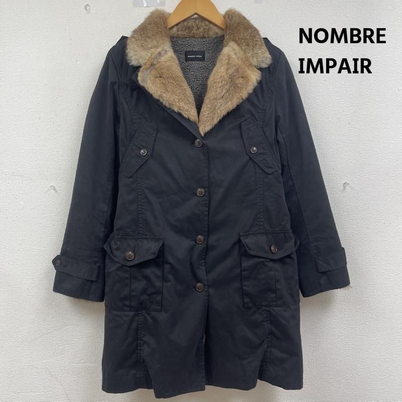 ノンブルアンペール NOMBRE IMPAIR コート コート一般 ミリタリーテイスト 裏ボア ウエストベルト ファー コート 黒 / ブラック / black レディース USED 古着 中古 50163954