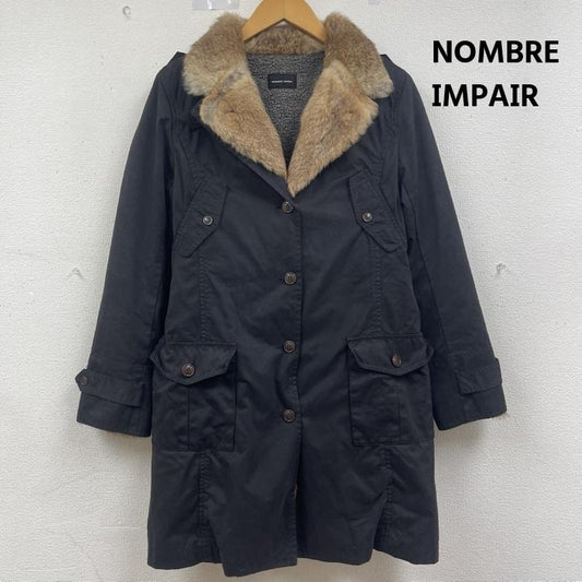 ノンブルアンペール NOMBRE IMPAIR コート コート一般 ミリタリーテイスト 裏ボア ウエストベルト ファー コート 黒 / ブラック / black レディース USED 古着 中古 50163954