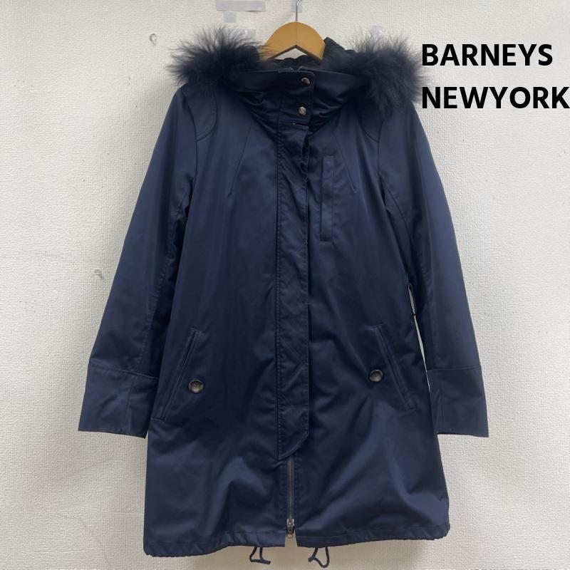 バーニーズ ニューヨーク BARNEYS NEWYORK コート 毛皮、ファー フードファー付 ロング モッズ ダウン コート 700011 40 紺 / ネイビー / navy レディース USED 古着 中古 50163957