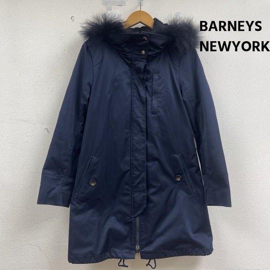 バーニーズ ニューヨーク BARNEYS NEWYORK コート 毛皮、ファー フードファー付 ロング モッズ ダウン コート 700011 40 紺 / ネイビー / navy レディース USED 古着 中古 50163957
