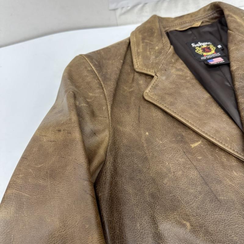 ショット schott ジャケット、上着 レザージャケット USA製 3B レザー テーラ－ド ジャケット 38 茶 / ブラウン / brown メンズ USED 古着 中古 50163962