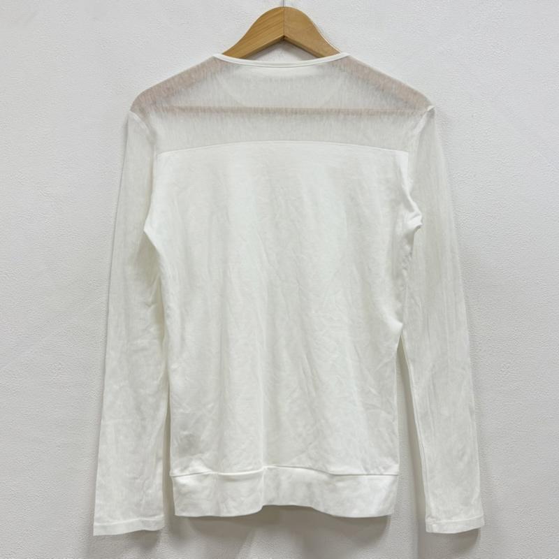 イッセイミヤケ ISSEY MIYAKE カットソー 長袖 長袖 クルーネック シアー シースルー 切替 デザイン カットソー ロンT IM52JK522 3 無地 白 / ホワイト / white レディース USED 古着 中古 50163975