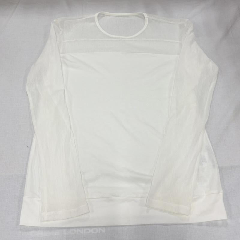 イッセイミヤケ ISSEY MIYAKE カットソー 長袖 長袖 クルーネック シアー シースルー 切替 デザイン カットソー ロンT IM52JK522 3 無地 白 / ホワイト / white レディース USED 古着 中古 50163975