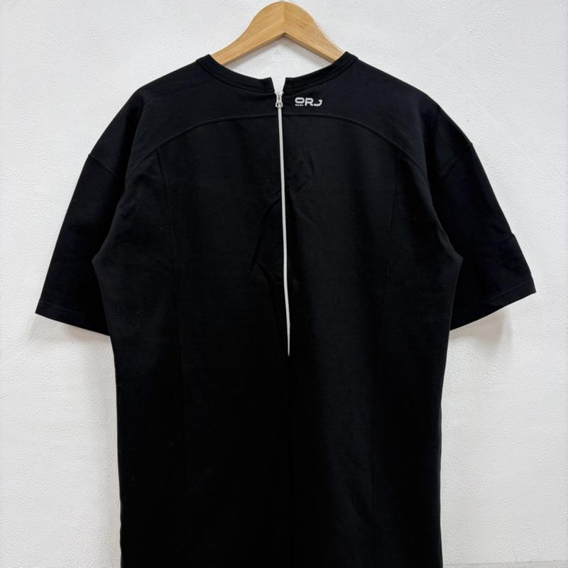 イッセイミヤケ ISSEY MIYAKE ワンピース ひざ丈スカート ORJ HaaT スポーツライン 半袖 ストレッチワンピース 裾ジップ オーバーサイズ HA95JT285 日本製 3 無地 X ワンポイント X ロゴ、文字 X プリント 黒 / ブラック / black レディース USED 古着 中古 50163976