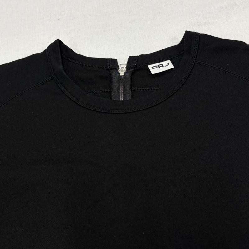 イッセイミヤケ ISSEY MIYAKE ワンピース ひざ丈スカート ORJ HaaT スポーツライン 半袖 ストレッチワンピース 裾ジップ オーバーサイズ HA95JT285 日本製 3 無地 X ワンポイント X ロゴ、文字 X プリント 黒 / ブラック / black レディース USED 古着 中古 50163976