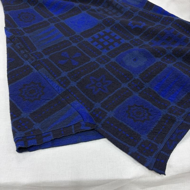 イッセイミヤケ ISSEY MIYAKE ワンピース ロングスカート HaaT 幾何学模様 和柄 ウール ノースリーブ アシンメトリー ワンピース HA63JH246 3 幾何柄 青 / ブルー / blue X 黒 / ブラック / black レディース USED 古着 中古 50163977